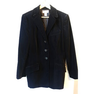 Vintage 90s Jennifer Moore Blazer Womens 8‎ Velvet Long Jacket Goth Luxury Coat